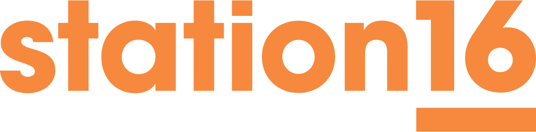 Station16 logo. A branding and marketing hub. We build better brands.